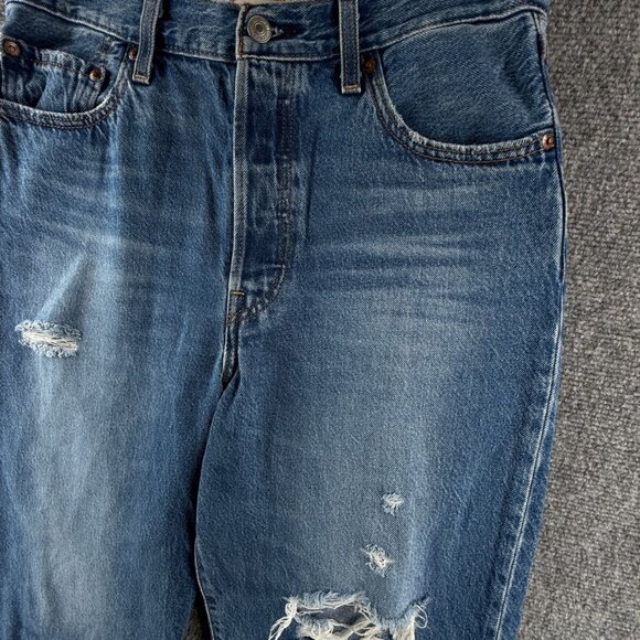 Levis Premium Ribcage Straight Ankle Denim Jeans Women Soft Cotton ACTL 30X27 - Picture 3 of 16